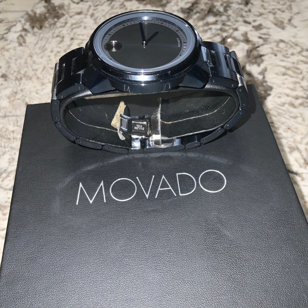Movado Men's Swiss Bold Navy PVD-Finished Stainless Steel Bracelet Watch 43mm